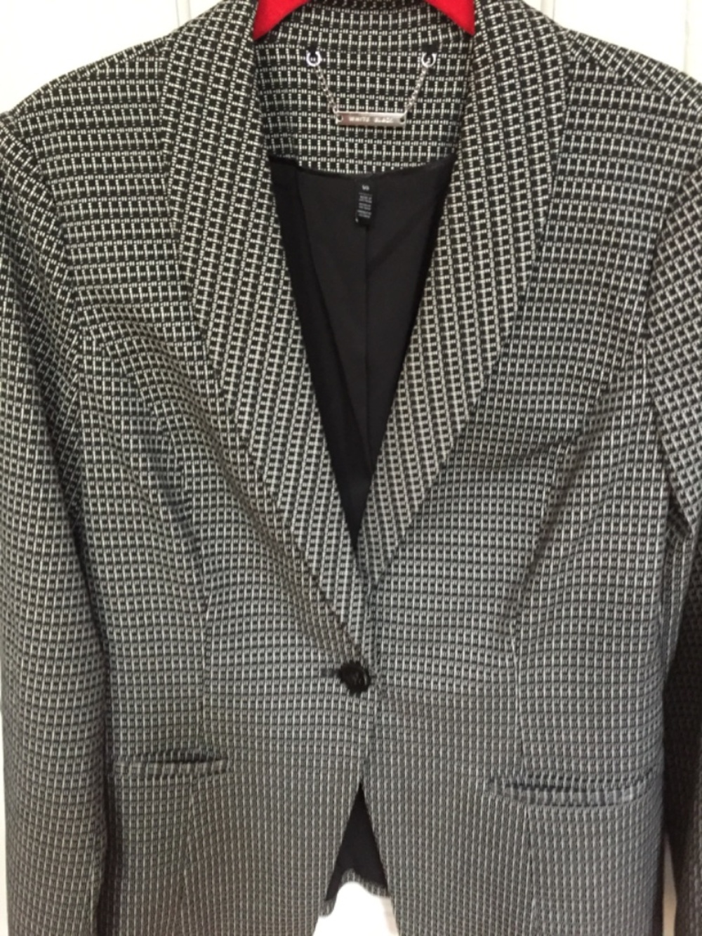White House Black Market Black and White Patterned Blazer - Picture 3 of 14